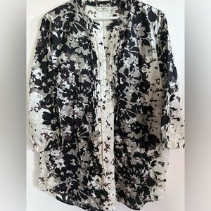 Liz Claiborne Floral Long Sleeve Blouse Size L